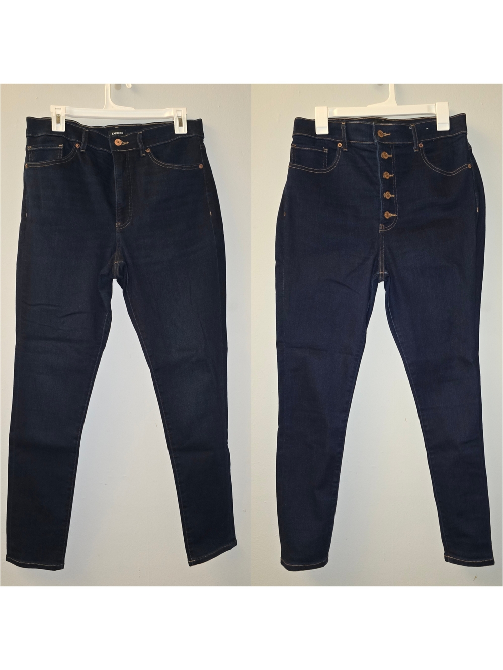Express Denim Duo - Dark Blue High-Rise Skinny Jeans - Classic Women's Denim 12R